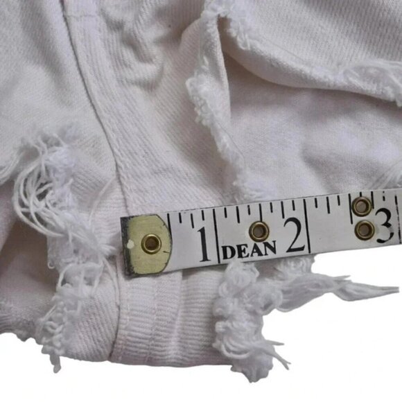 Vintage Levi's 538 White Cutoff Jean Shorts Jorts Cotton Hip Hugger Size 28 - Picture 11 of 11